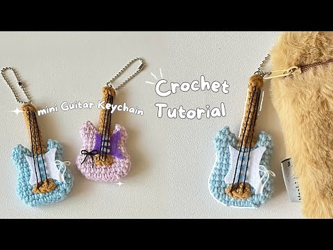 🎸 How to make Crochet Guitar Keychains 🎶 A step by step Tutorial