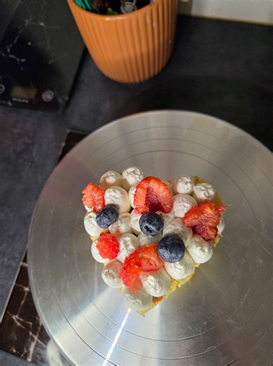 Delicious Cake Coeur with Red Fruits