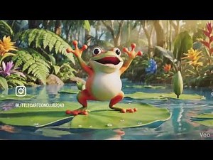 Dancing Frog in the Rain 🐸🌧️ | Lily Pad Jumping Fun Song for Kids | Cute Cartoon Video.