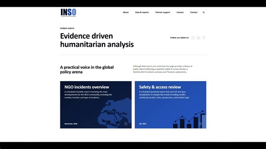 What do global safety and access trends mean for your NGO? Our global analysis reports connect the dots across INSO contexts, turning data into insight for safer, more informed decision-making. Explore our monthly, quarterly, and ad-hoc reports here: https://ngosafety.org/analysis-reports/ | International NGO Safety Organisation - INSO