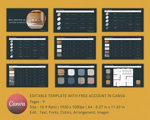 Interior Design Presentation Template | Canva Client Presentation for Interior Designers & Finish Schedule Design - Etsy