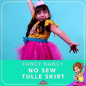 Want your little ones to feel fabulous? Why not make a no-sew tulle skirt together, just like Fancy Nancy’s! 👗 New, fab #FancyNancy adventures are coming your way today at 12p on Disney Junior! #WatchOnDisneyJunior | Disney Jr.