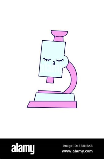 neon light effect animation of cute cartoon of a microscope Stock Video Footage - Alamy