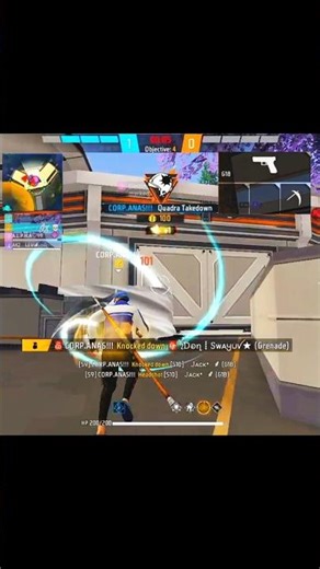 Cs Rank 1v4 🔥 G18 X GRENADE 😈 #shorts #freefire #viral