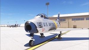 Taking the Shrike Simulations F-86 Sabre for a flight from China Lake in Flight Simulator 2024