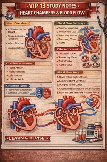 NEET 2026 Heart Chambers & Blood Flow Explained in 60 Seconds | Rapid Revision #shorts #neetexam