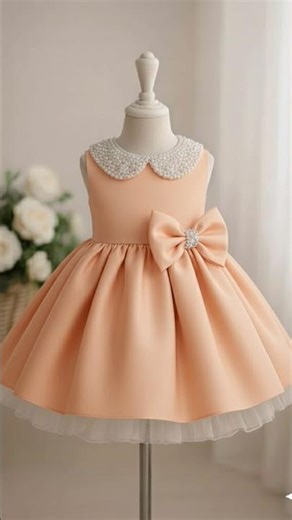 🎀 Peach Princess Dress for Baby Girls | Elegant Kids Party Outfit 👗✨