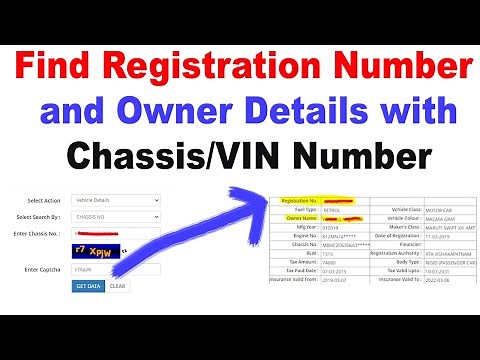 How to find registration number with chassis number || how to find owner of vehicle by vin number