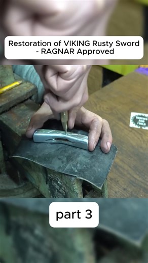 Restoration of VIKING Rusty Sword - RAGNAR Approved #restoration #viking #sword #asmrvideo #american