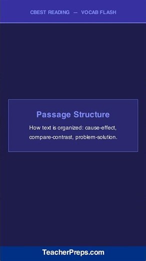 CBEST Reading Vocab Flash | Teacher Certification | #Shorts