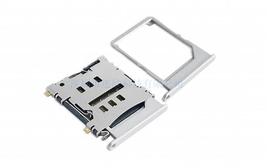 MICRO SIM卡座带卡托 手机通讯产品SIM中卡槽顶针自弹式