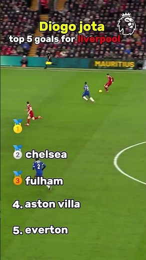 diogo jota top 5 goals for liverpool❤️👐🥇
