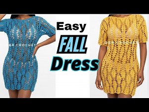 HOW TO CROCHET FALLING SHELL DRESS/step by step/beginners friendly #crochetpatterns #shellstitch