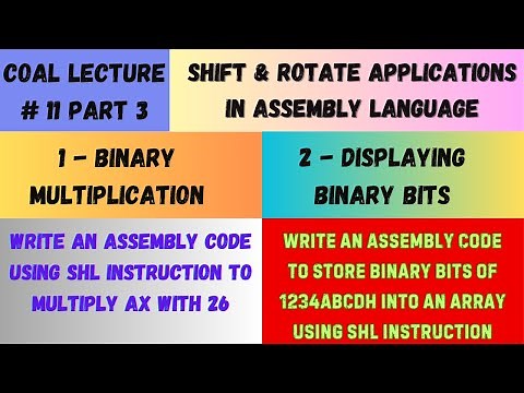 COAL Lecture 11 Part 3 | Shift and Rotate Applications in Assembly Language | Binary Multiplication
