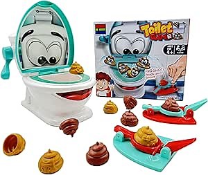 Amazon.com: Poop Shoot Toilet Game, Funny Poop Family Board Game for Kids and Adults, Includes 12 Poop Toys, 2 Launchers and A Sticker, Gift for 4+ Year Olds Kids : Toys & Games