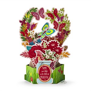Hallmark Paper Wonder Pop Up Birthday Card for Women (Flowers and Butterflies)