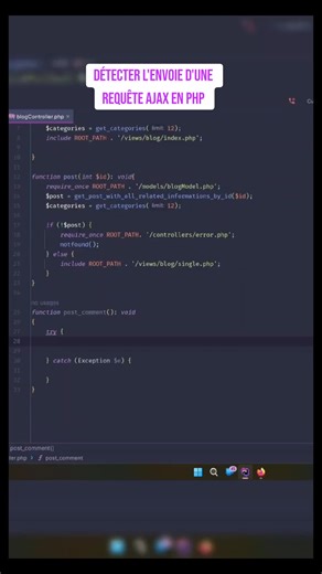 Un extrait du 3e jour de notre formation PHP #ajax #codingcity #php #pdo #mysql