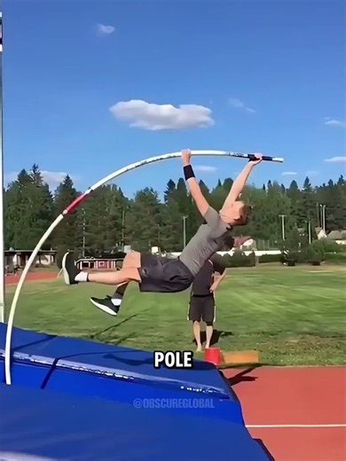 The Moment a Pole Vaulting Pole Suddenly Snaps