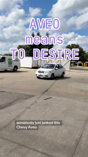 173K views · 4.4K reactions | The most common meaning of Aveo is "to desire". Nobody desired a Chevy Aveo #chevyaveo #daewoo #economycar #cheapcars #autorecycling #autopartscity | Auto Parts City, Inc. | Facebook