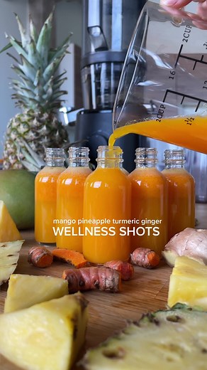 Easy and Delicious Wellness Shot Recipe with Pineapple, Mango, Turmeric, and Ginger