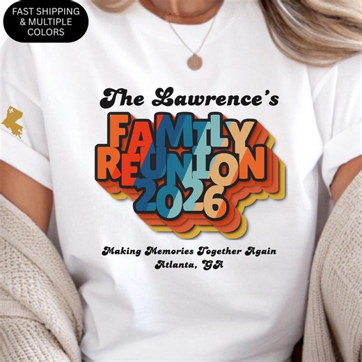 Retro Family Reunion T-shirt 2026 | Matching Vintage Style, Black Family Reunion Shirt | Family Matching Shirt | Custom Family Reunion Tees - Etsy