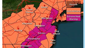 Extreme heat warning, severe storm risk Friday for Monmouth, Ocean counties: Weather