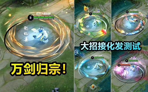 赵怀真大招接化发测试：打嬴政直接万剑归宗！打杨戬偷走哮天犬！