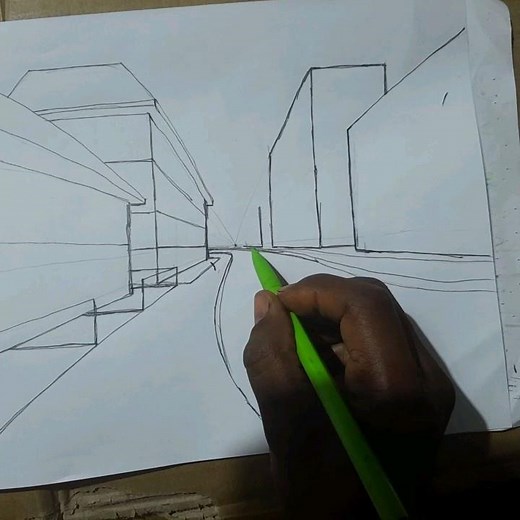 Comment dessiner une ville en perspective de 1 point de fuite partie 1 #perspective