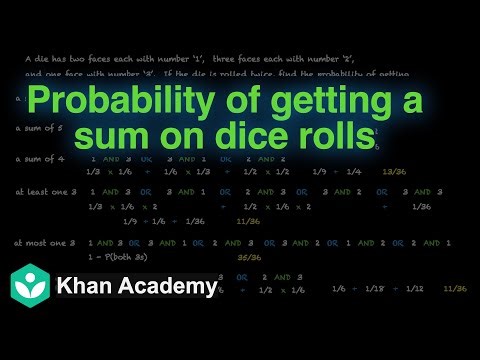 Probability of getting a sum on dice rolls [Hinglish] | Probability | Grade 11 | Math | Khan Academy