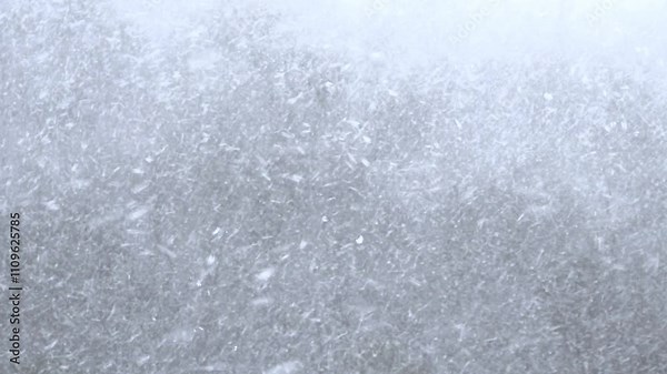 Weather forecast for snowstorm and blizzard concept. Heavy blizzard snowfall with soft focus on falling snow.