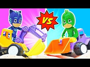 Les Pyjamasques en jouets en français. Gluglu VS Yoyo: qui va gagner? Jeux pour enfant