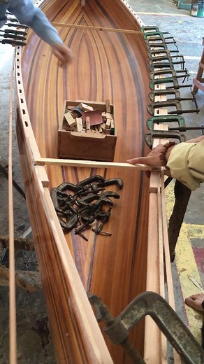 5.4K views · 88 reactions |  From forest to river, building a wooden canoe is a journey of transformation. Explore Now: https://omhusa.com/catalog/k080-wooden-canoe-with-ribs-curved-bow-12-ft #woodenboard #surfboard #shortboard #woodenboat #woodboat #boatbuilding #boatbuilder #canoe #woodcanoe #woodencanoe #omh #omhusa | Ship Model | Facebook