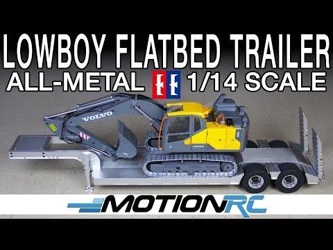 Haul Anything with the All-Metal 1/14 Scale Double-Axle Flatbed Lowboy Trailer from Double Eagle!