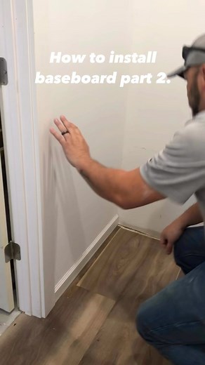 How to install baseboard part 2. Watch as he discusses proper nailing techniques and has an apprentice mail the baseboard on. #kerbycustom , #kerbyhomes , #constructiontraining , #contractortraining , #cobtractorlife , #contractor , #remodel , #remodeling , #builder, #homebuilder, #customhomes | The Home Building and Remodeling Show