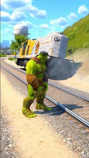 GTA V : Warrior Hulk Stop Fastest Train #gta5 #shorts