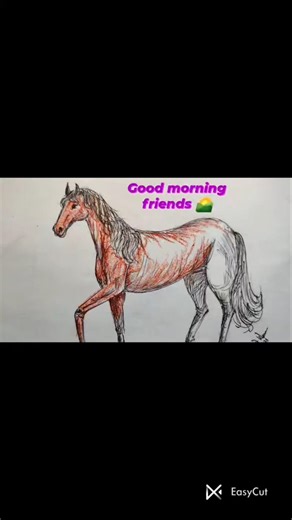 Complete Oil Pastel Horse Coloring 🐎 | Satisfying Art Shorts#oilpastel #horseart #artshorts #drawing