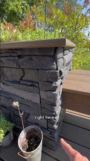 Install Stacked Stone Planter Boxes on Your Deck WITHOUT Expensive Masonry 🌻 #mygenstonediy