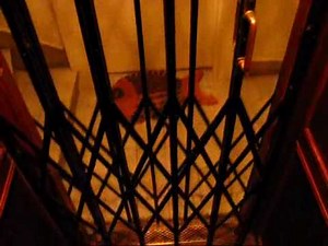 The antique elevator from 1940 in Brussels