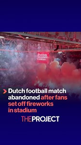 62K views · 196 reactions | Ajax have condemned the “utterly outrageous” fireworks display that forced the abandonment of their Dutch league clash with Groningen. Referee Bas Nijhuis halted play less than five minutes in at the Johan Cruyff Arena after fireworks and flares were set off behind one of the goals. | The Project | Facebook