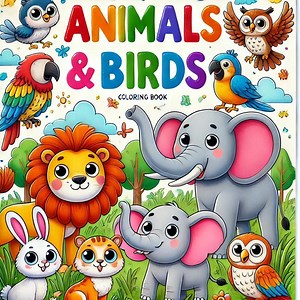 Animals & Birds Coloring Book for Kids - Etsy Canada