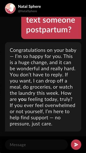 What should I text someone postpartum?