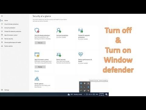 How to turn off and turn on window defender