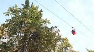 gondola. cable transport installation. 4k video.