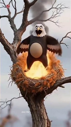 Kitten vs Eagle Cartoon Fight 🐱🦅 | Cute & Funny Animal Animation #Shorts #ytshorts