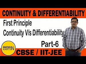 Differentiation By First Principle | PART-6 | Continuity & Differentiability Class-12 CBSE/JEE Maths