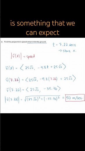 Vector Function for Projectile Motion - Example