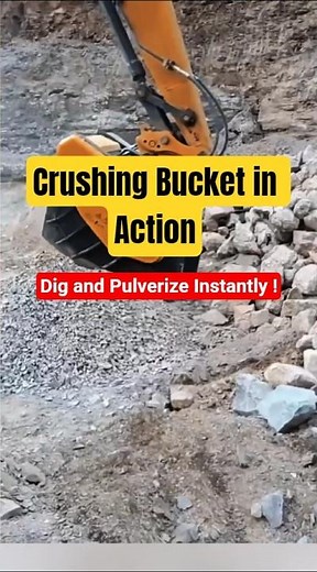 Modern Excavator Technology: Rock Crusher Mounted Directly on the Arm!