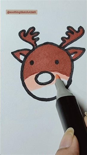 This Reindeer Is Too Cute 🥹✨|‪@soothingsketchASMR‬ #christmas #reindeer #art #kawaiiart #merryart