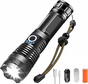 Rechargeable LED Flashlight: 5000 Lumen, Waterproof, 5 Modes & Fast Charging for Night Walkers and Campers