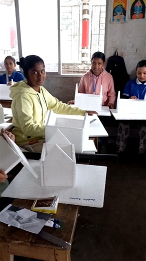 Tharmocol work by Students ❤️ Amit sir class #shorts #tharmocolworks #indianartistamitthapa